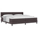 Pat cu arcuri cu headboard Maro închis 200 x 200 cm țesătură - WALTI WALTI
