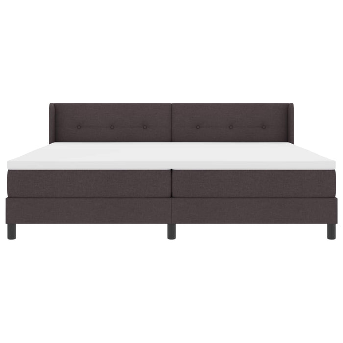 Pat cu arcuri cu headboard Maro închis 200 x 200 cm țesătură - WALTI WALTI