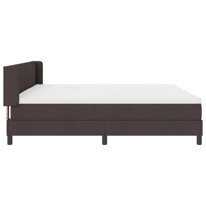 Pat cu arcuri cu headboard Maro închis 200 x 200 cm țesătură - WALTI WALTI