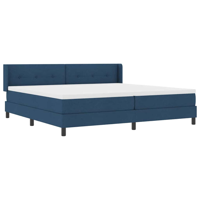 Pat cu arcuri cu saltea albastru 200 x 200 cm Poliester - WALTI WALTI