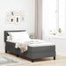 Pat cu arcuri cu headboard Gri închis 200 x 80 cm țesătură - WALTI WALTI
