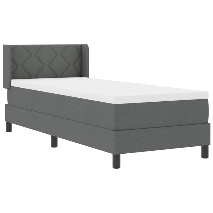 Pat cu arcuri cu headboard Gri închis 200 x 80 cm țesătură - WALTI WALTI
