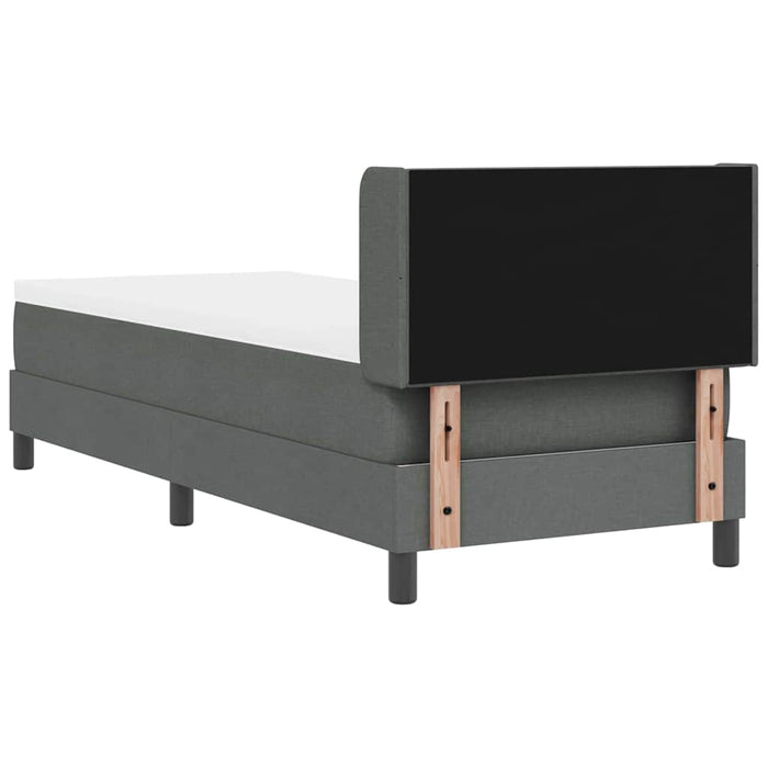 Pat cu arcuri cu headboard Gri închis 200 x 80 cm țesătură - WALTI WALTI