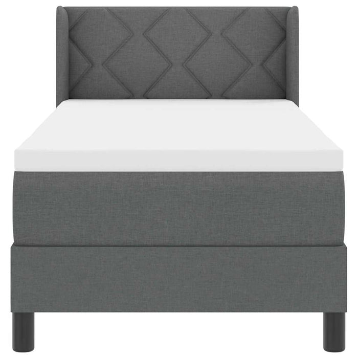 Pat cu arcuri cu headboard Gri închis 200 x 80 cm țesătură - WALTI WALTI