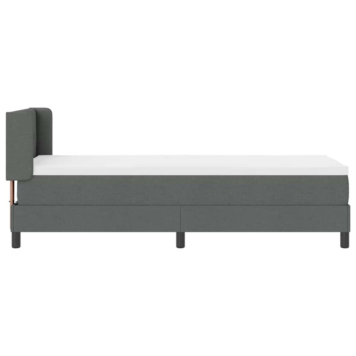 Pat cu arcuri cu headboard Gri închis 200 x 80 cm țesătură - WALTI WALTI