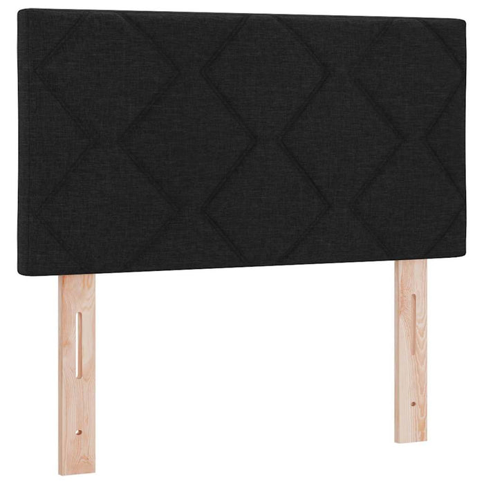 Pat cu arcuri cu headboard Manual Negru 200 x 80 cm țesătură WALTI