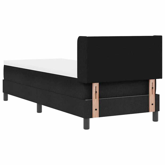 Pat cu arcuri cu headboard Manual Negru 200 x 80 cm țesătură WALTI
