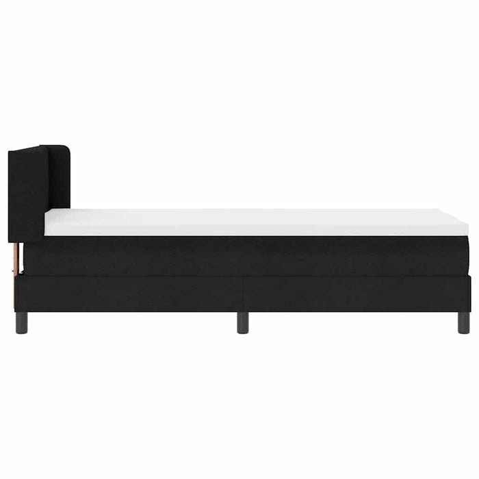 Pat cu arcuri cu headboard Manual Negru 200 x 80 cm țesătură WALTI