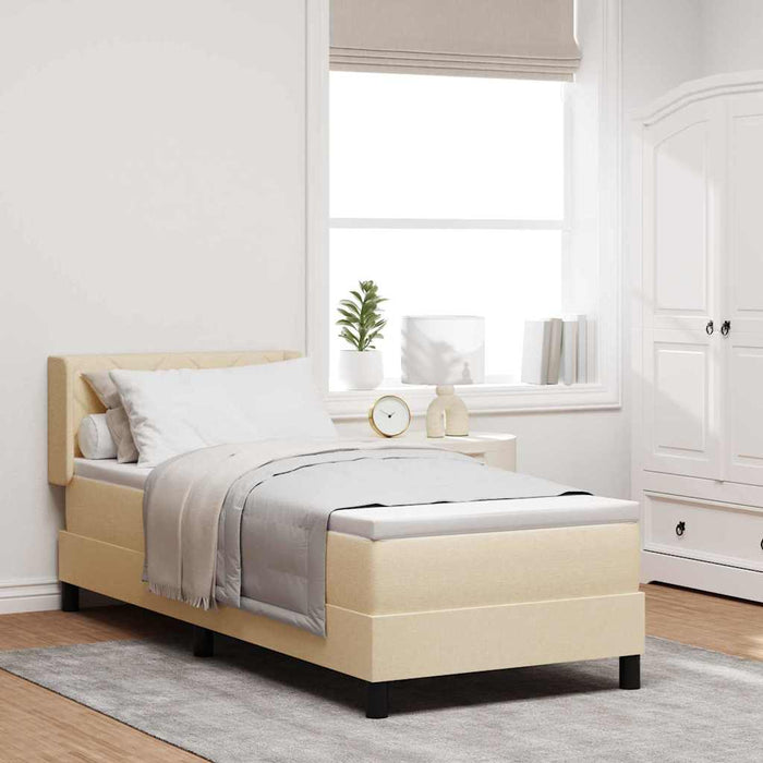 Pat boxspring cu saltea cu saltea cu headboard Crem 80 x 200 cm - WALTI WALTI