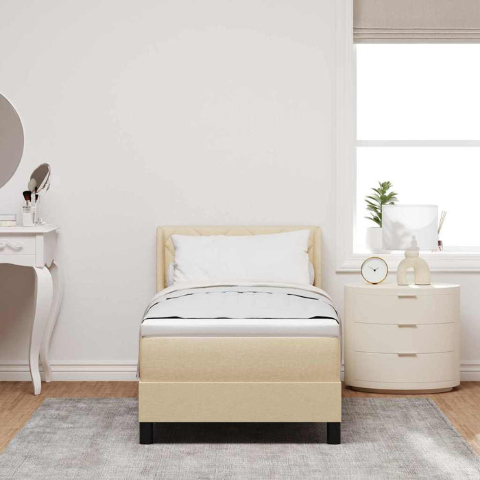 Pat boxspring cu saltea cu saltea cu headboard Crem 80 x 200 cm - WALTI WALTI