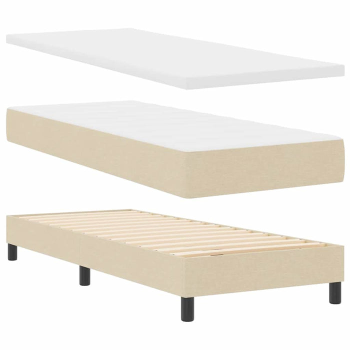 Pat boxspring cu saltea cu saltea cu headboard Crem 80 x 200 cm - WALTI WALTI