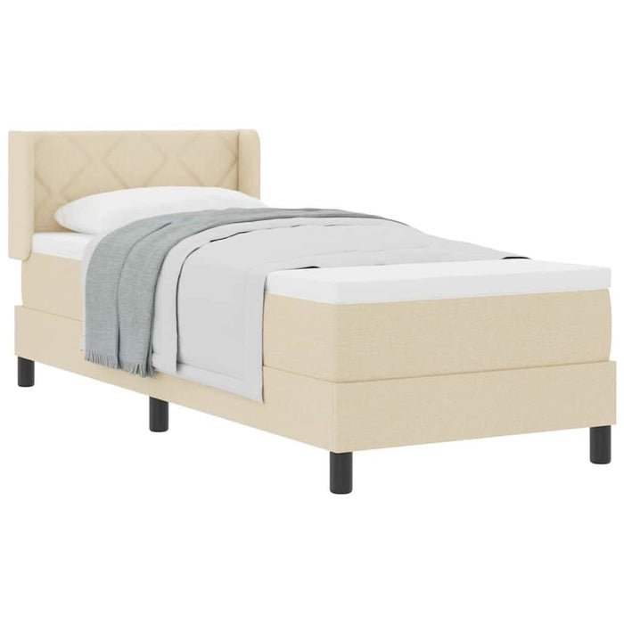 Pat boxspring cu saltea cu saltea cu headboard Crem 80 x 200 cm - WALTI WALTI