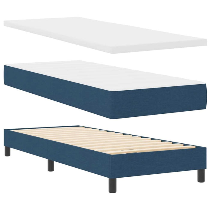 Pat boxspring cu saltea cu saltea albastru 80 x 200 cm - WALTI WALTI