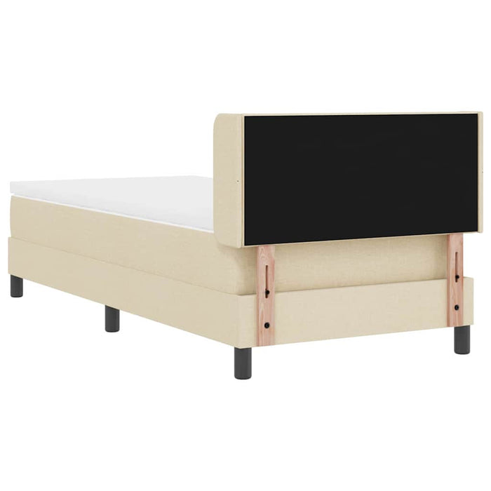 Pat cu arcuri cu pernă cu headboard Crem 190 x 90 cm țesătură WALTI
