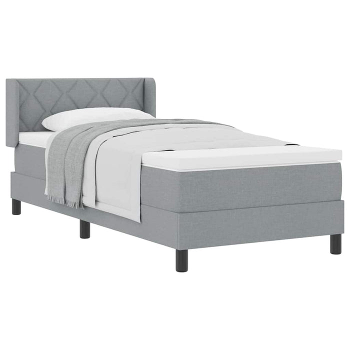 Pat boxspring cu saltea cu saltea Gri deschis 90 x 200 cm - WALTI WALTI