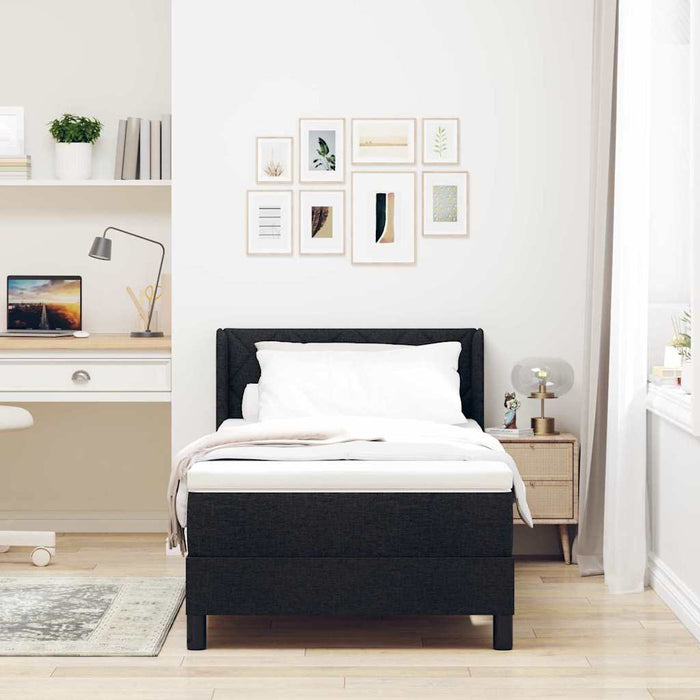 Pat boxspring cu saltea cu saltea Negru 90 x 200 cm - WALTI WALTI
