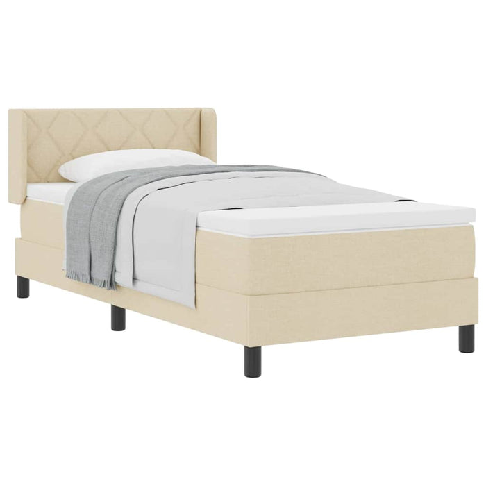 Pat boxspring cu saltea cu saltea cu headboard Crem 90 x 200 cm - WALTI WALTI