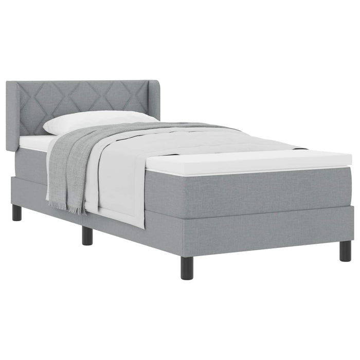 Pat cu arcuri cu headboard Gri deschis 200 x 100 cm țesătură WALTI
