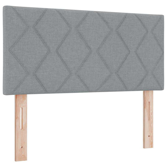 Pat cu arcuri cu headboard Gri deschis 200 x 100 cm țesătură WALTI