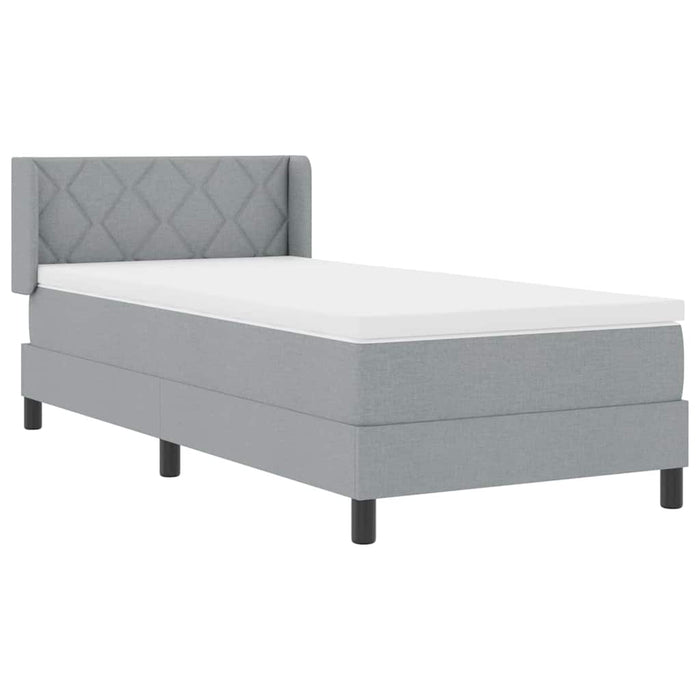 Pat cu arcuri cu headboard Gri deschis 200 x 100 cm țesătură WALTI
