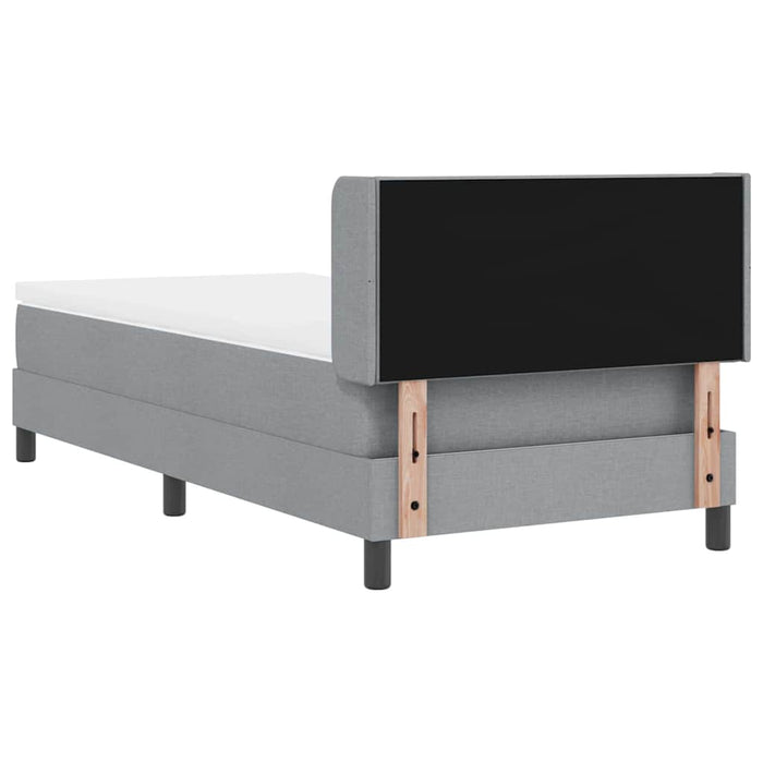 Pat cu arcuri cu headboard Gri deschis 200 x 100 cm țesătură WALTI