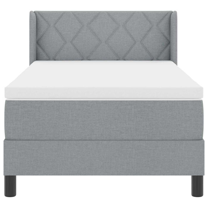 Pat cu arcuri cu headboard Gri deschis 200 x 100 cm țesătură WALTI