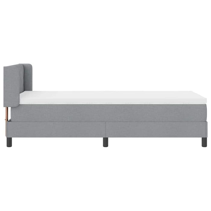 Pat cu arcuri cu headboard Gri deschis 200 x 100 cm țesătură WALTI