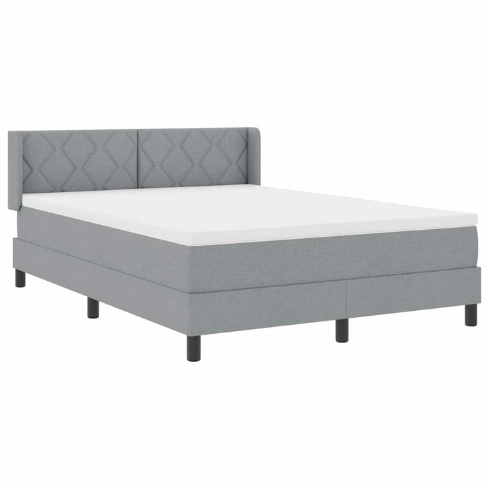 Pat cu arcuri cu headboard Gri deschis 200 x 140 cm țesătură WALTI