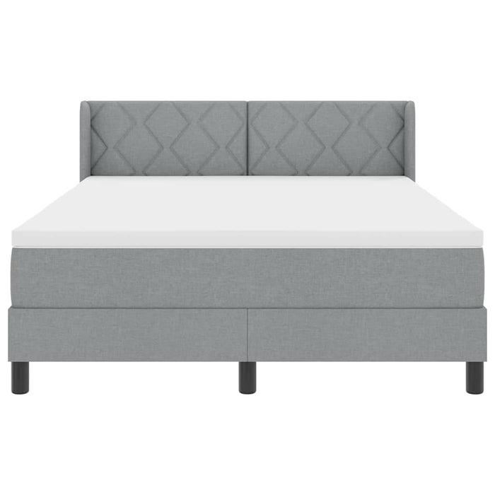 Pat cu arcuri cu headboard Gri deschis 200 x 140 cm țesătură WALTI