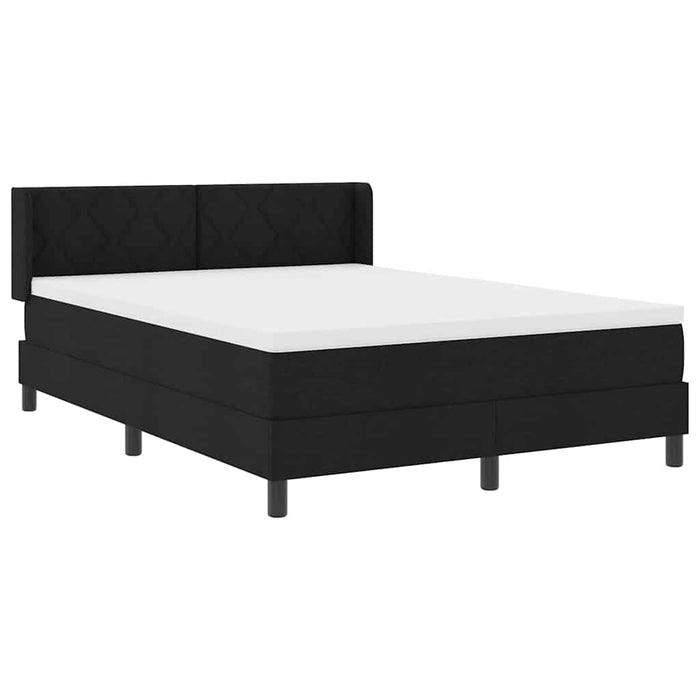 Pat cu arcuri cu headboard Manual Negru 200 x 140 cm țesătură WALTI