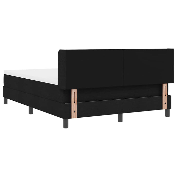 Pat cu arcuri cu headboard Manual Negru 200 x 140 cm țesătură WALTI