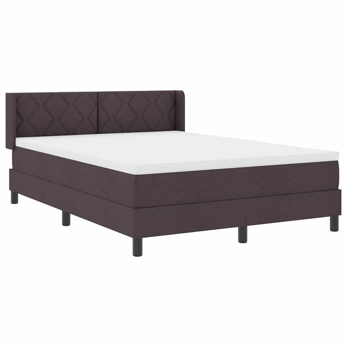 Pat cu arcuri cu headboard Maro închis 200 x 140 cm țesătură WALTI