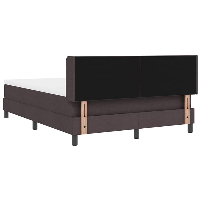Pat cu arcuri cu headboard Maro închis 200 x 140 cm țesătură WALTI