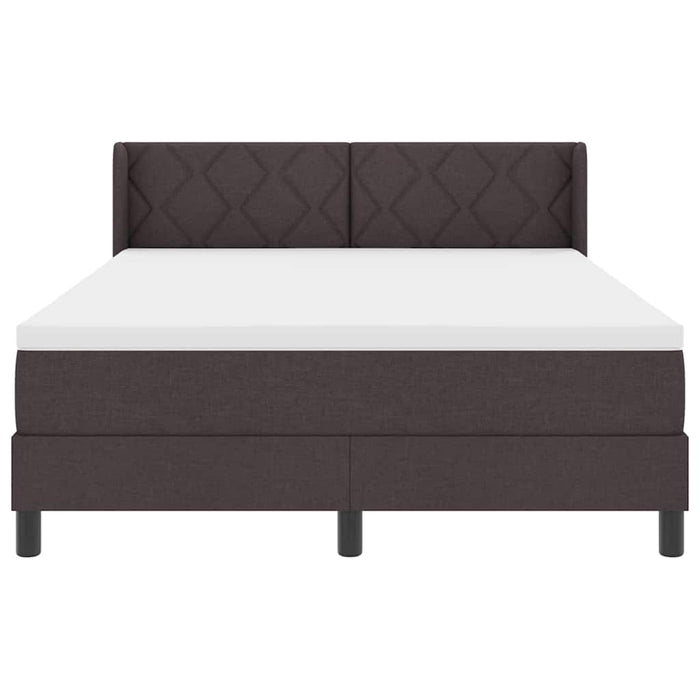 Pat cu arcuri cu headboard Maro închis 200 x 140 cm țesătură WALTI