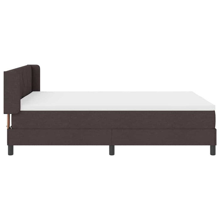 Pat cu arcuri cu headboard Maro închis 200 x 140 cm țesătură WALTI