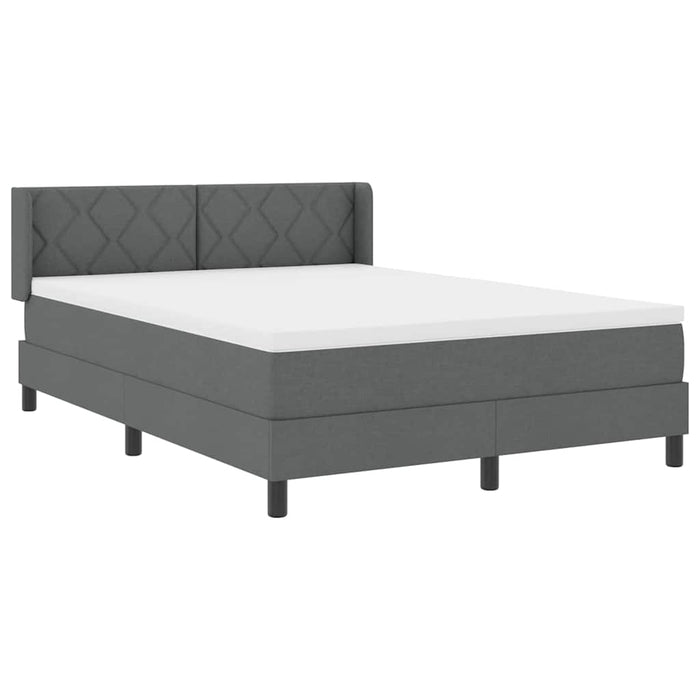 Pat cu arcuri cu headboard Gri închis 200 x 160 cm țesătură WALTI