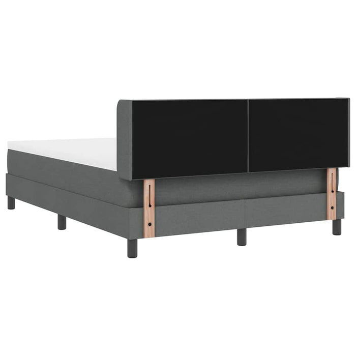 Pat cu arcuri cu headboard Gri închis 200 x 160 cm țesătură WALTI