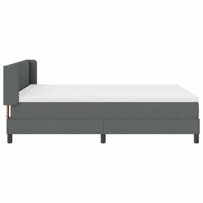 Pat cu arcuri cu headboard Gri închis 200 x 160 cm țesătură WALTI