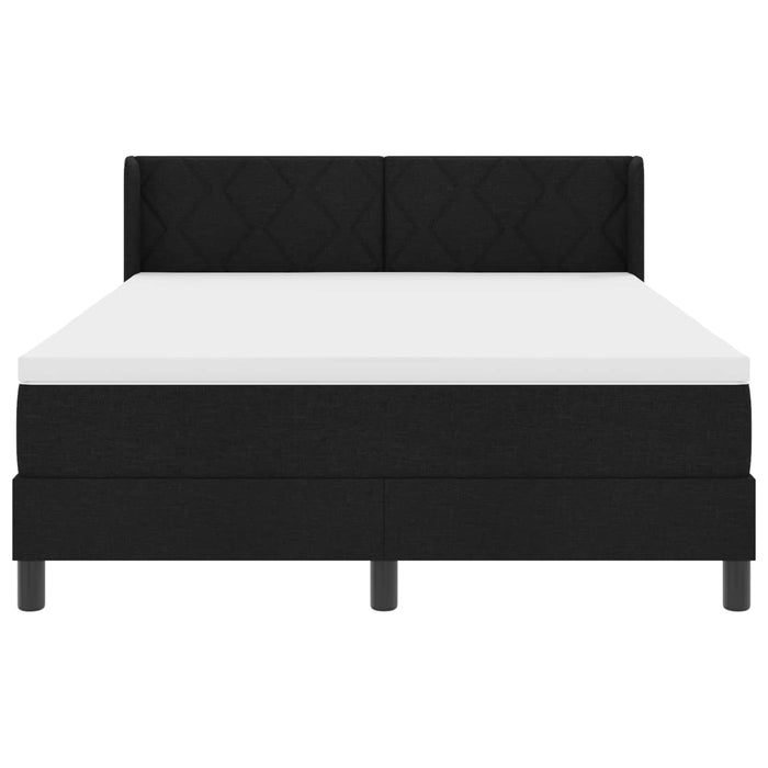 Pat cu arcuri cu headboard Manual Negru 200 x 160 cm țesătură - WALTI WALTI