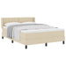 Pat cu arcuri cu headboard Manual Crem 200 x 160 cm țesătură - WALTI WALTI