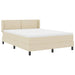 Pat cu arcuri cu headboard Manual Crem 200 x 160 cm țesătură - WALTI WALTI