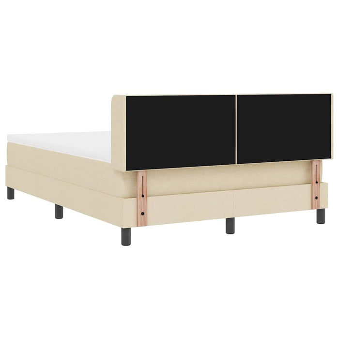 Pat cu arcuri cu headboard Manual Crem 200 x 160 cm țesătură - WALTI WALTI