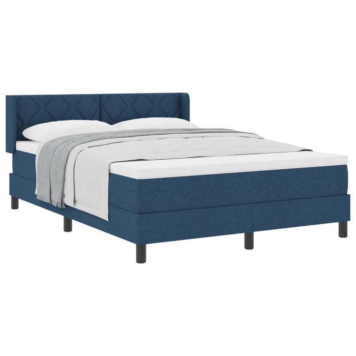 Pat cu arcuri cu headboard albastru 200 x 160 cm țesătură - WALTI WALTI
