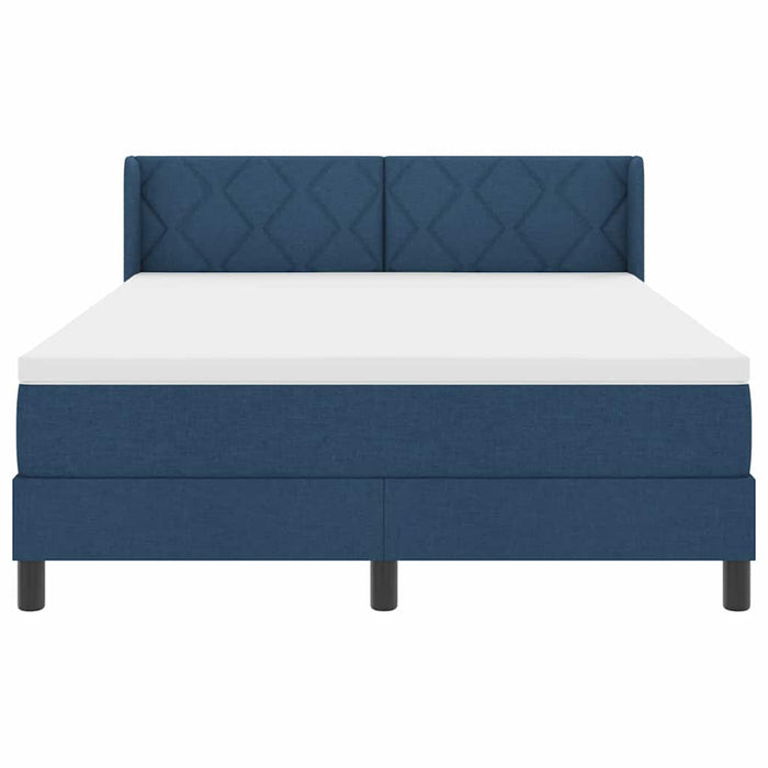 Pat cu arcuri cu headboard albastru 200 x 160 cm țesătură - WALTI WALTI