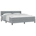 Pat cu arcuri cu headboard Gri deschis 200 x 180 cm țesătură - WALTI WALTI