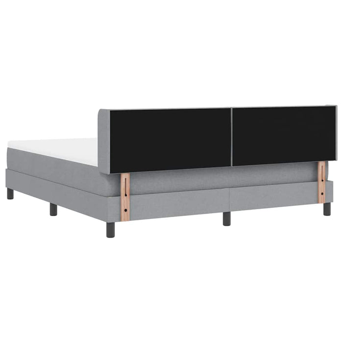 Pat cu arcuri cu headboard Gri deschis 200 x 180 cm țesătură - WALTI WALTI