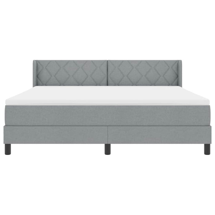 Pat cu arcuri cu headboard Gri deschis 200 x 180 cm țesătură - WALTI WALTI