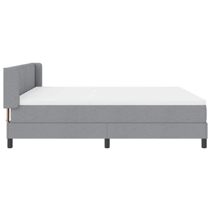 Pat cu arcuri cu headboard Gri deschis 200 x 180 cm țesătură - WALTI WALTI