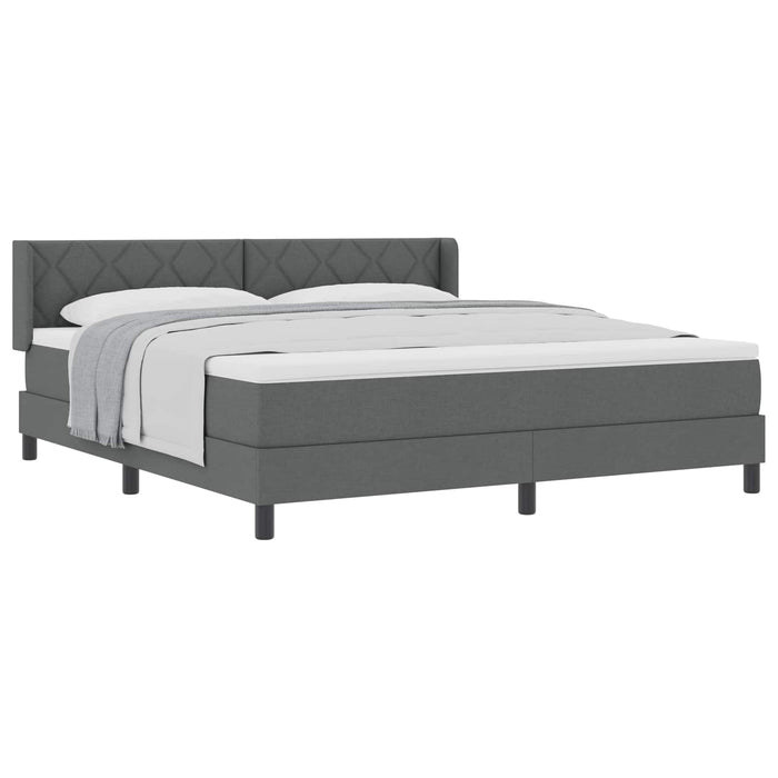 Pat cu arcuri cu pernă Manual Gri închis 200 x 180 cm țesătură - WALTI WALTI