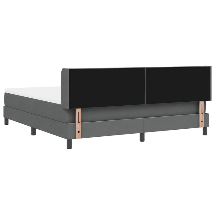 Pat cu arcuri cu pernă Manual Gri închis 200 x 180 cm țesătură - WALTI WALTI